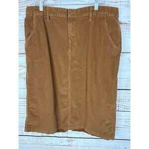 Womens Time & Tru Brown Midi Corduroy Straight Skirt Modest Casual Office Sz 20